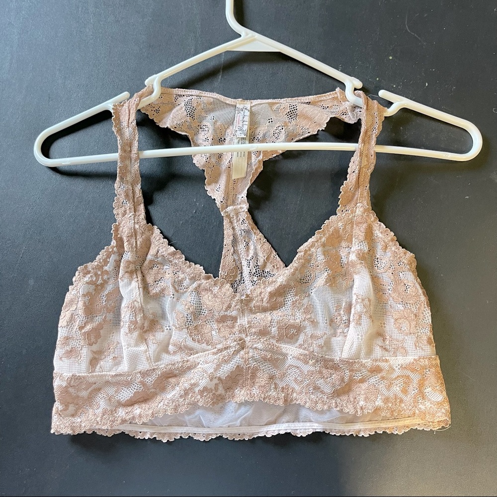 Free People Peach lace bralette L